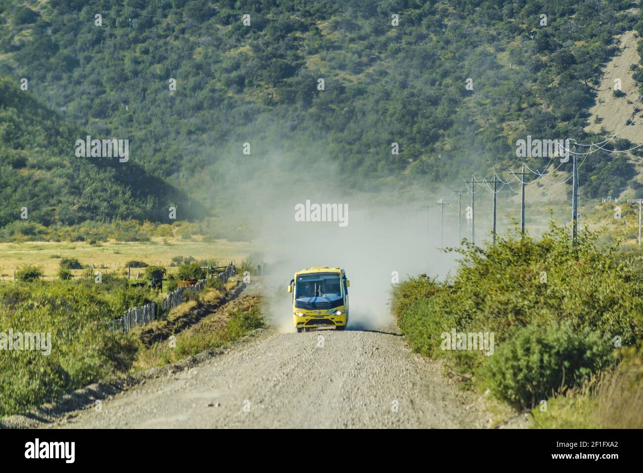 Tourist Bus at Austral Route, Patagonia, Chile Stock Photo - Alamy