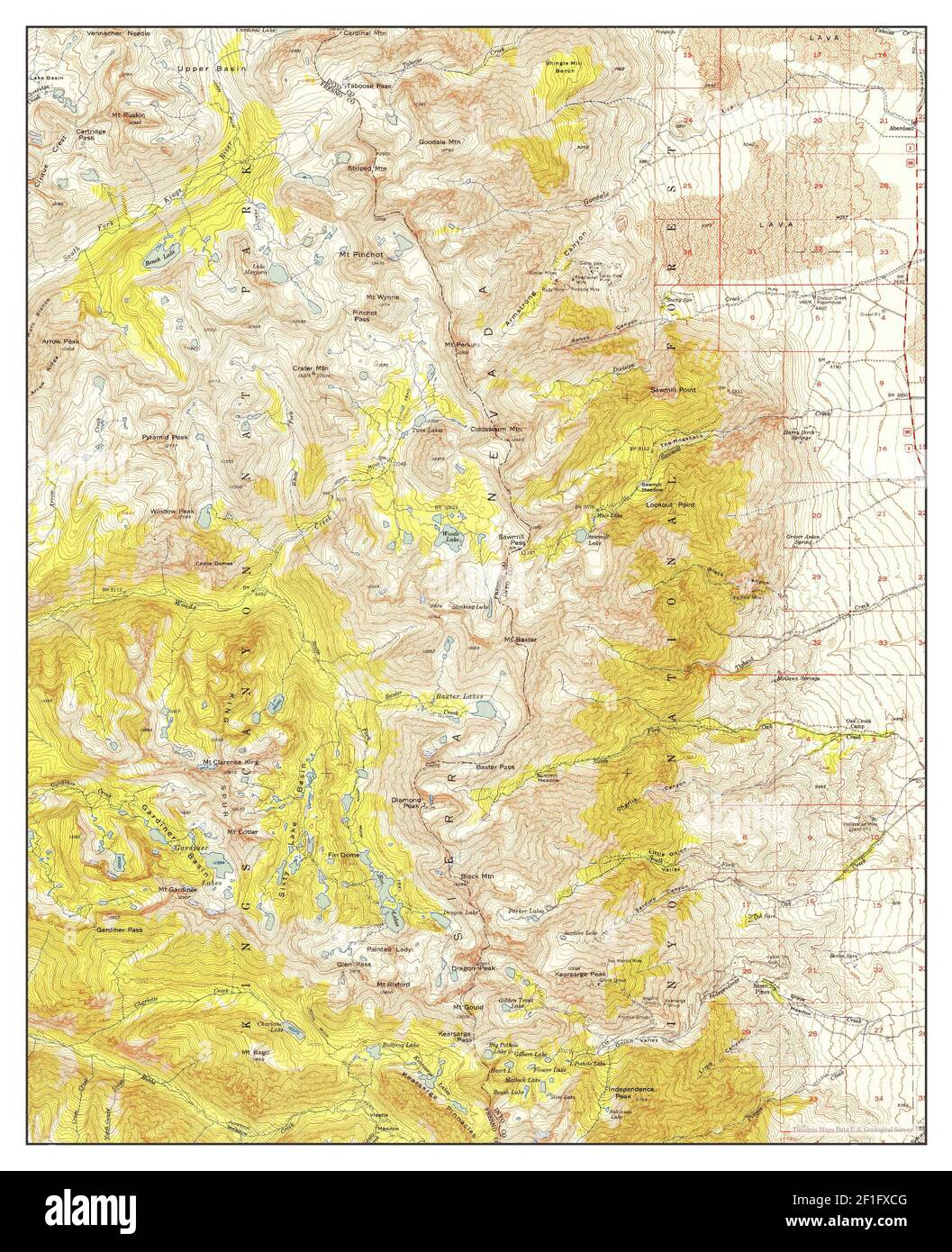Mt Pinchot, California, map 1953, 1:62500, United States of America by ...