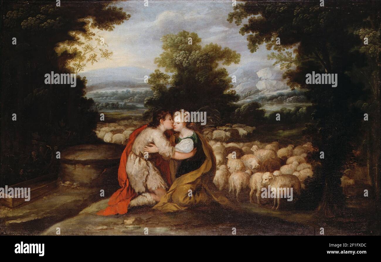 Spanish Jacob and Rachel at the Well Stock Photo Alamy