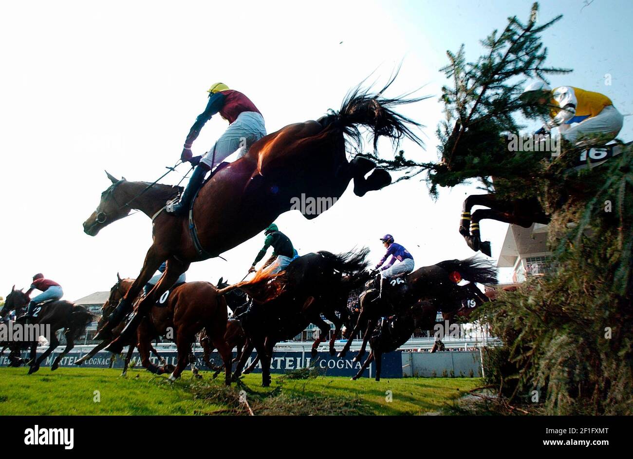 RACING AINTREE 1ST DAY 4/4/2002  THE FOX HUNTER CHASE OVER THE WATER PICTURE DAVID ASHDOWN.RACING AINTREE Stock Photo