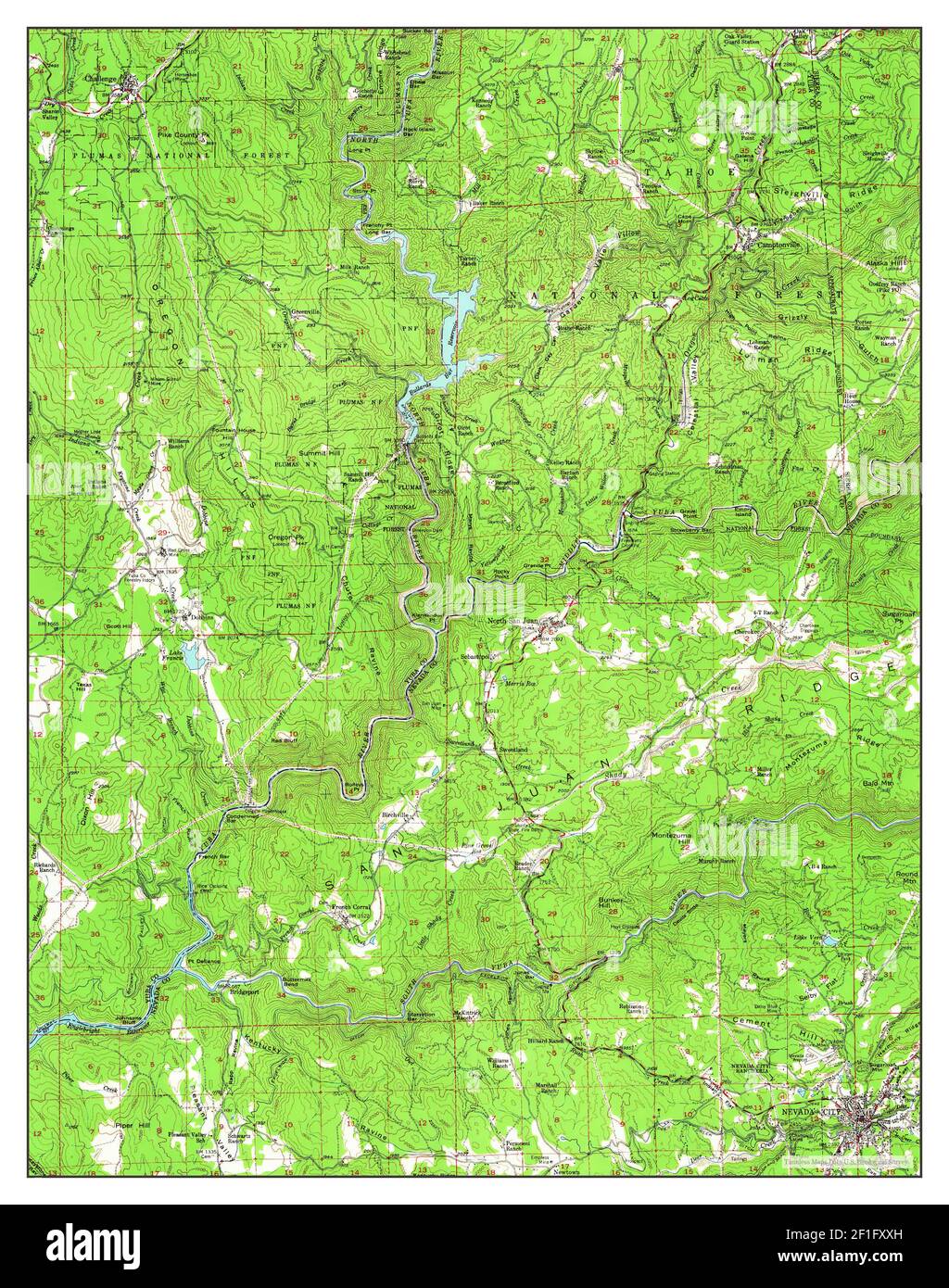 Nevada City, California, map 1948, 1:62500, United States of America by