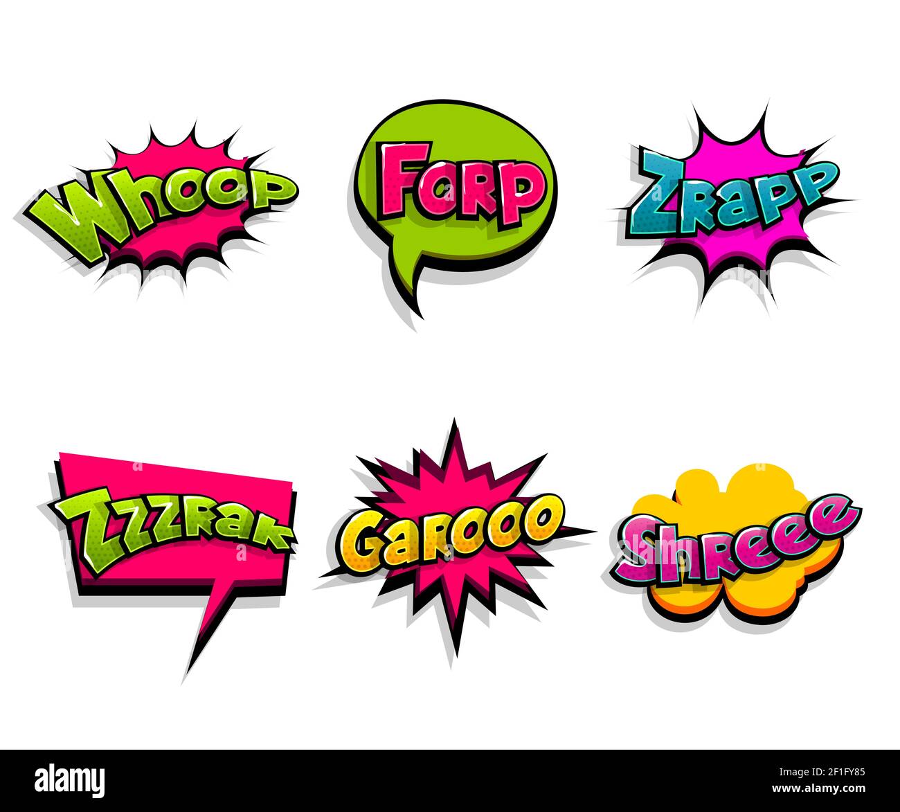 Lettering . Comic text logo sound effects. Vector bubble icon speech phrase, cartoon font label