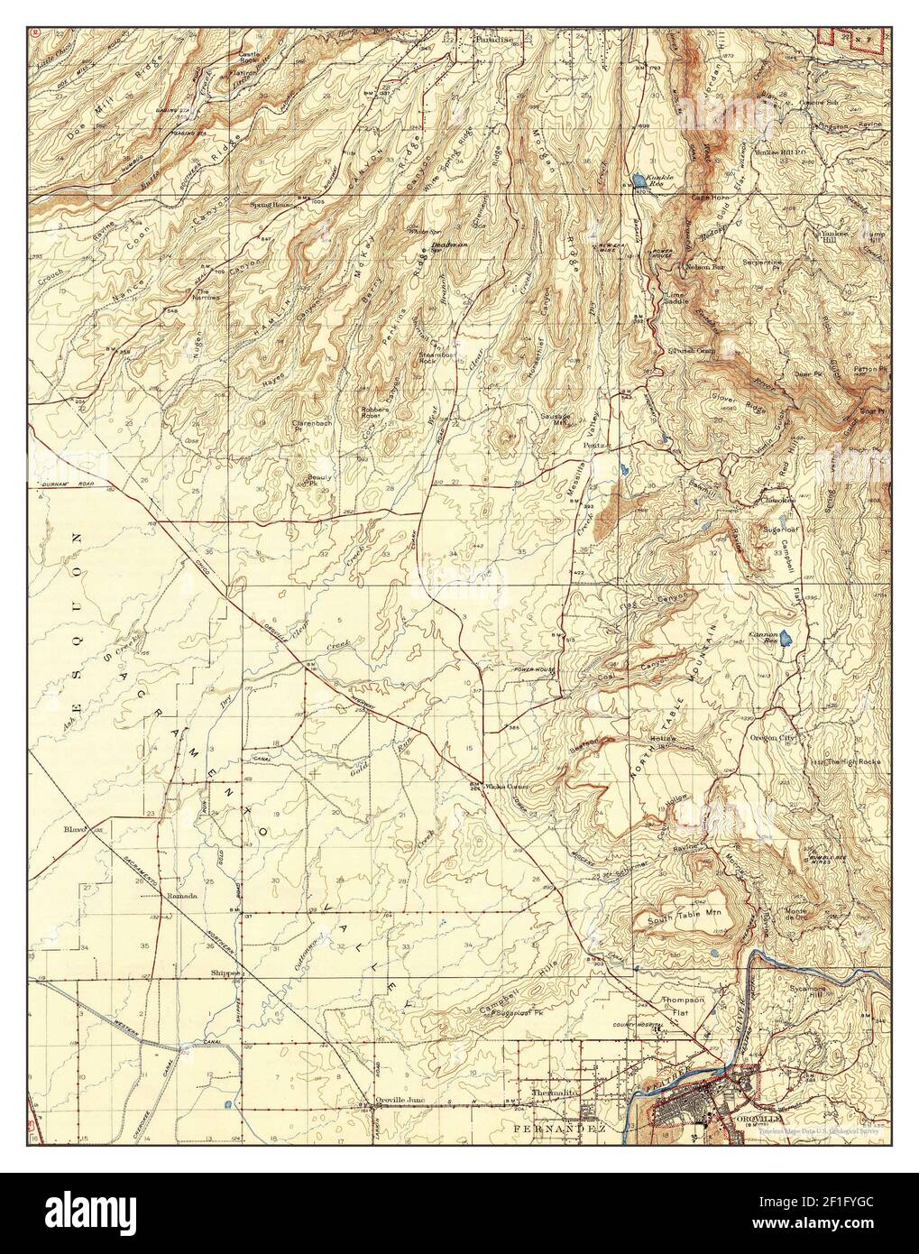 Oroville, California, map 1944, 162500, United States of America by