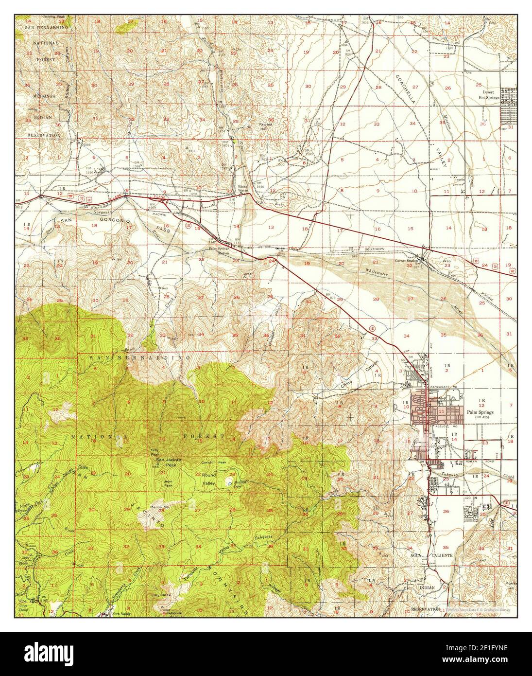 Palm Springs, California, map 1940, 162500, United States of America by Timeless Maps, data U.S