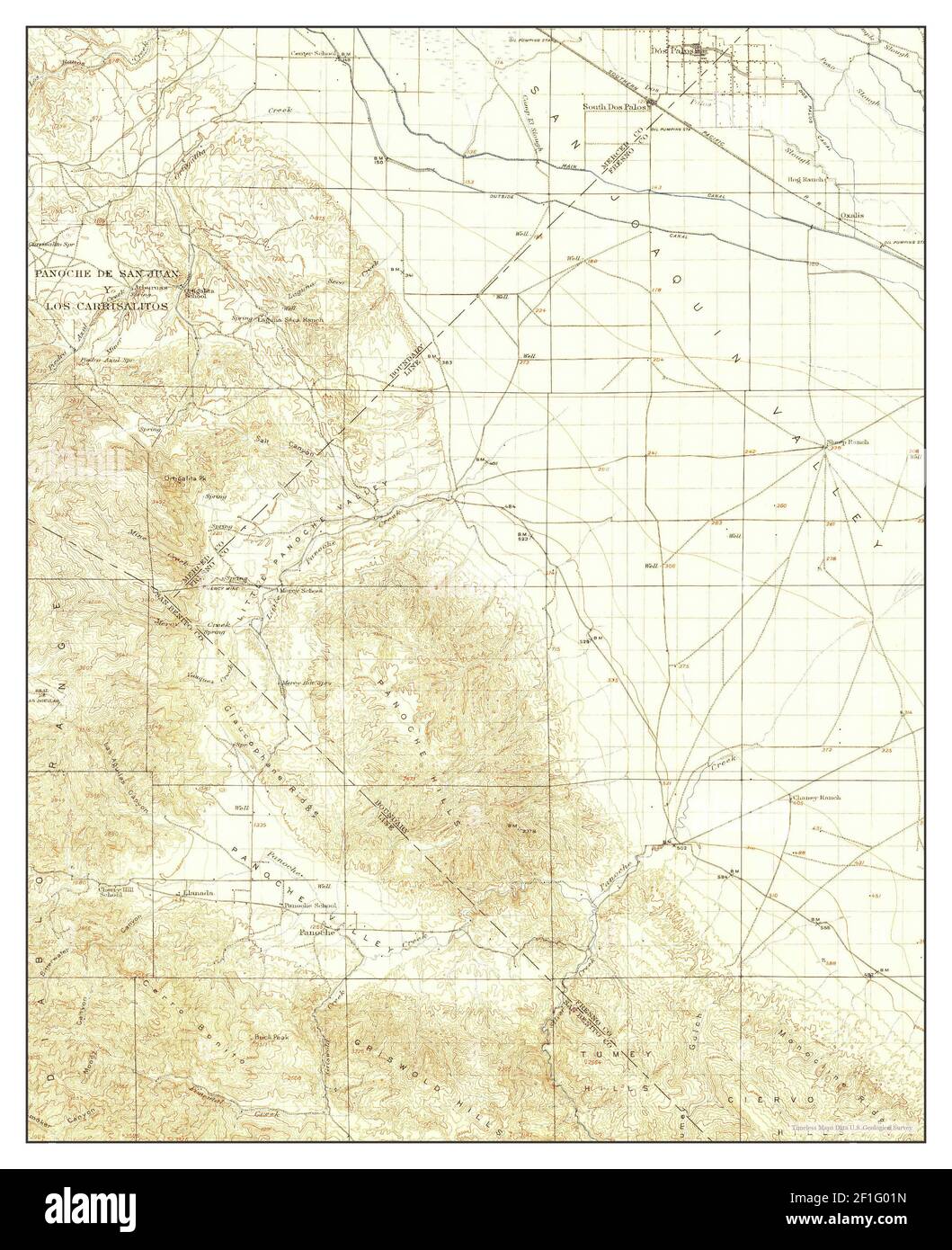 Panoche, California, map 1913, 1125000, United States of America by