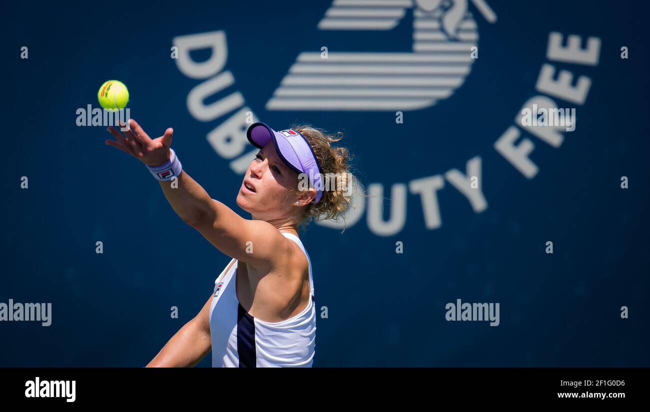 Dubai, United Arab Emirates. 08th Mar, 2021. Laura Siegemund of Germany  during the first round of the 2021 Dubai Duty Free Tennis Championships WTA  1000 tournament on March 8, 2021 at the