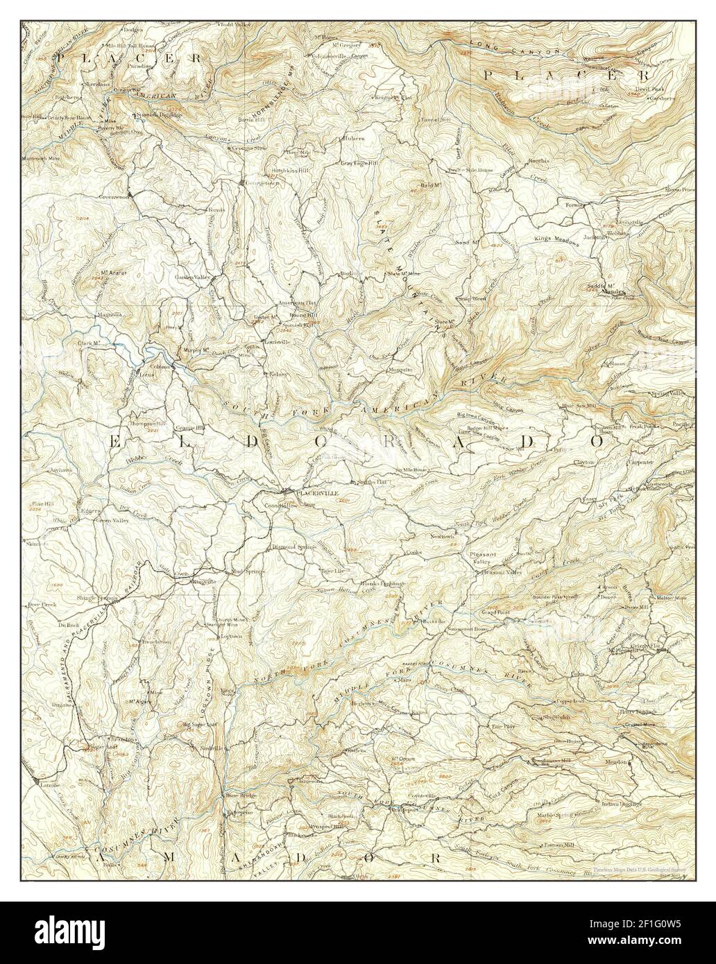Placerville, California, map 1893, 1125000, United States of America
