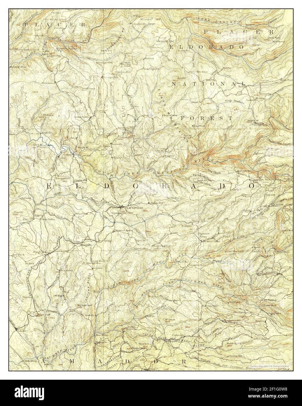 Placerville, California, map 1893, 1125000, United States of America