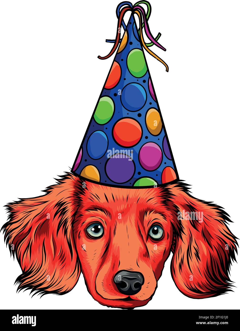 A cute head puppy with party hat Stock Vector
