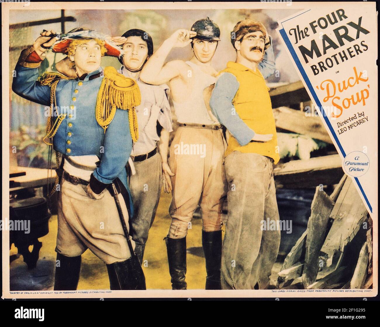 The Four Marx Brothers. 'Duck Soup'. Vintage Movie Poster, classic style. 1933. Stock Photo