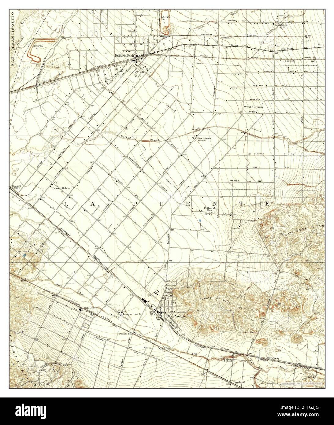 Puente, California, map 1927, 124000, United States of America by