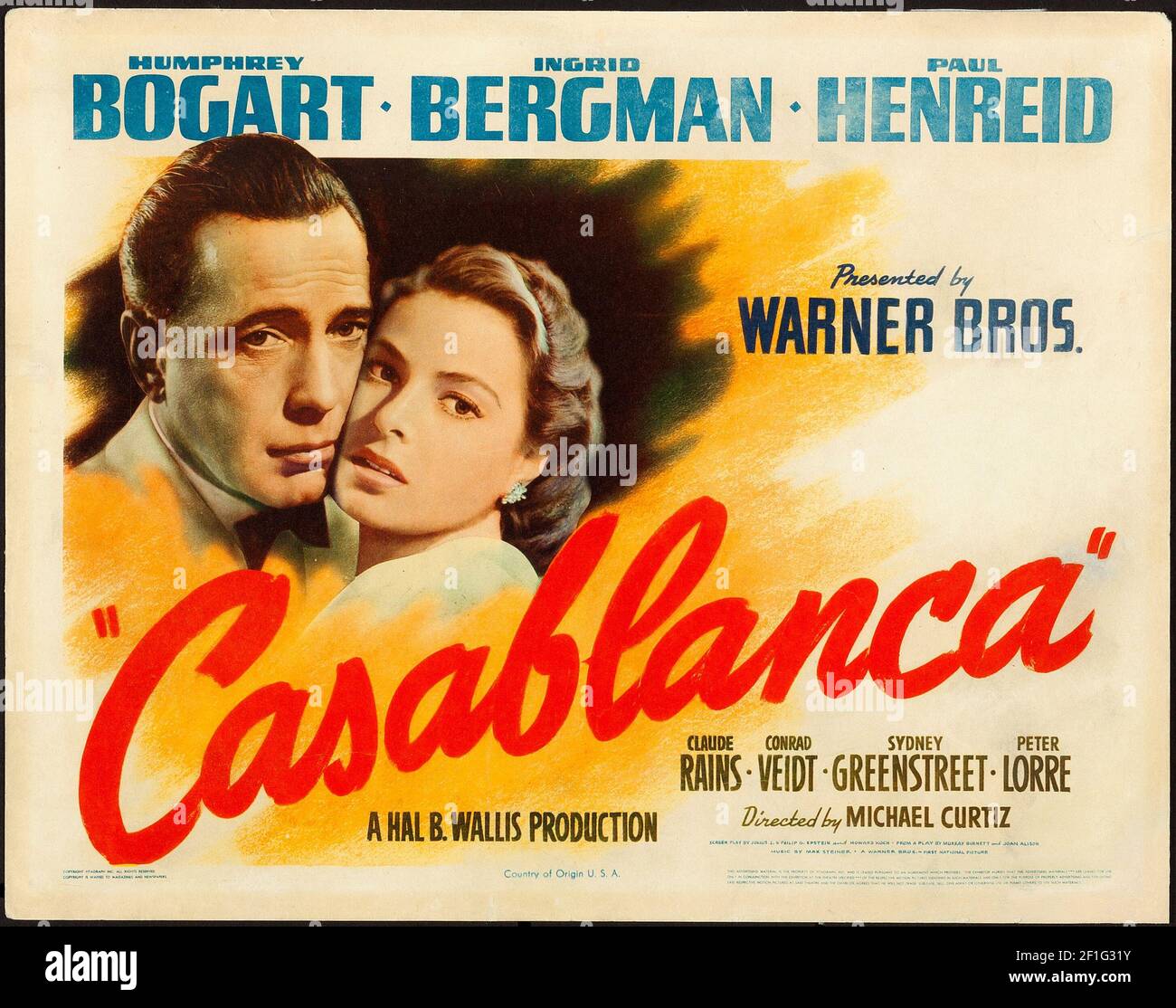 Casablanca 1942 Poster High Resolution Stock Photography And Images Alamy