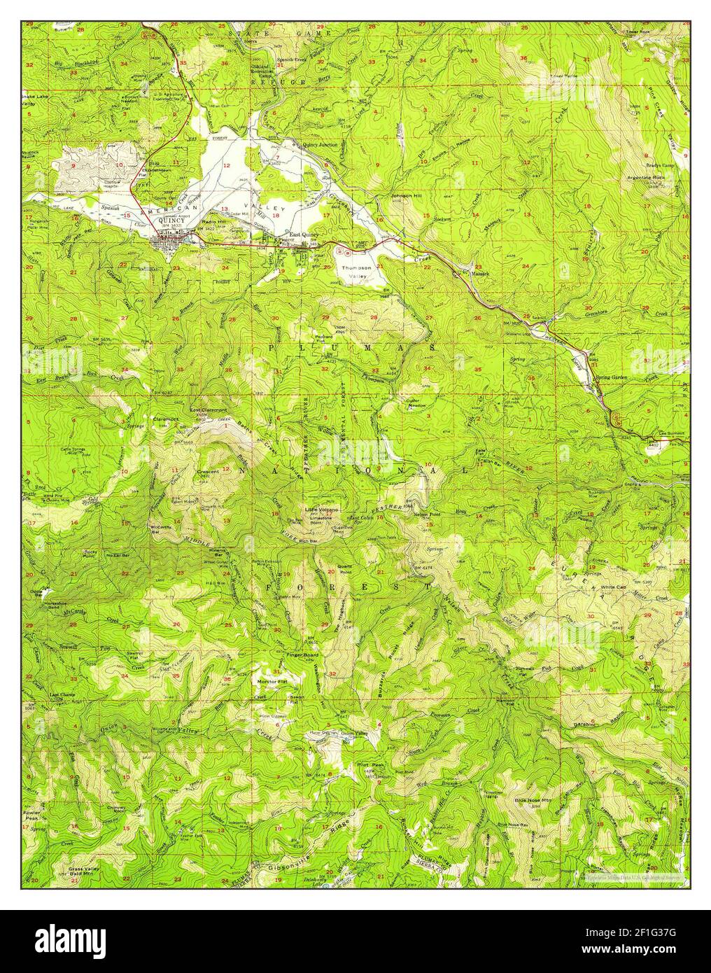 Quincy, California, map 1951, 162500, United States of America by