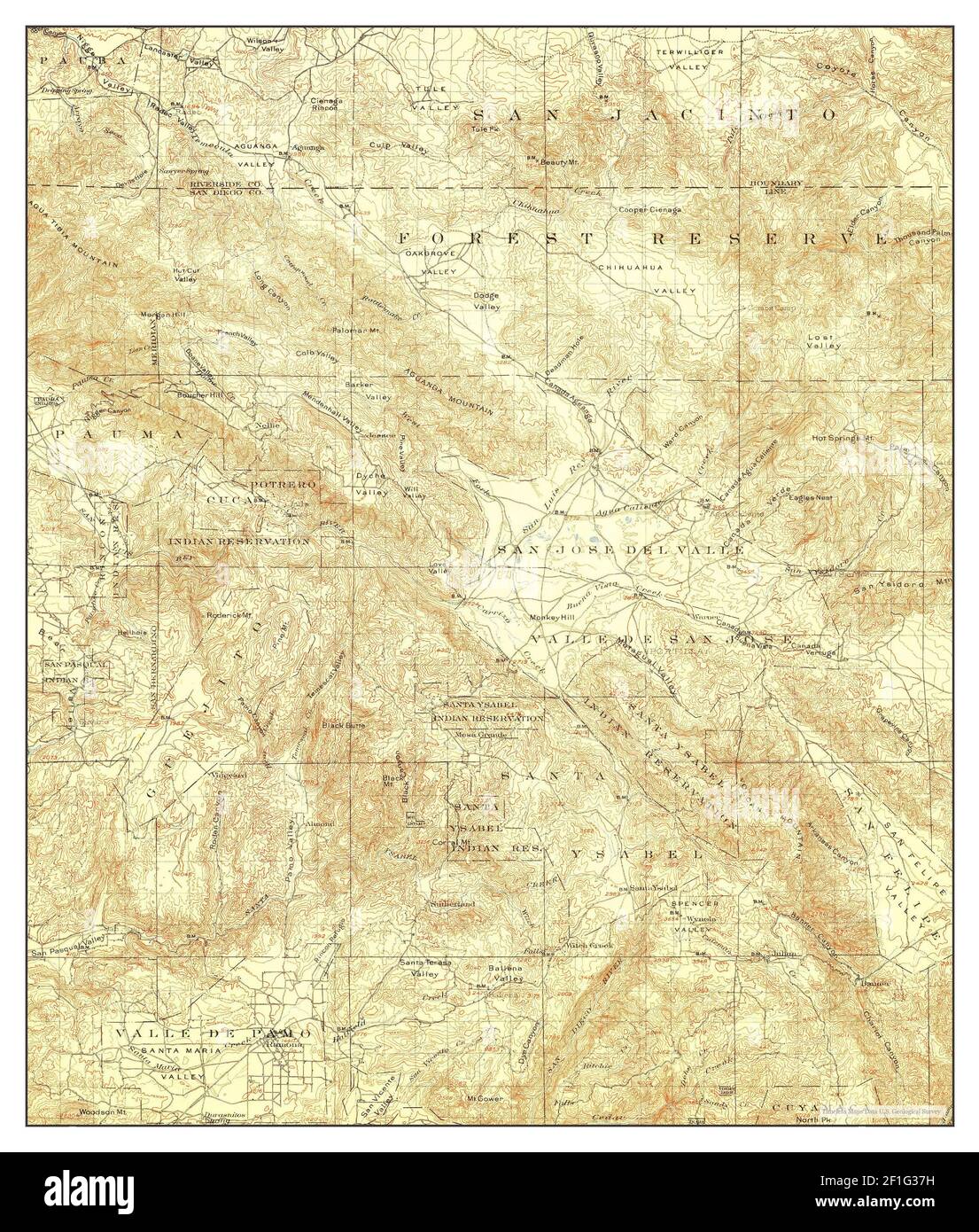 Ramona, California, map 1903, 1:125000, United States of America by ...