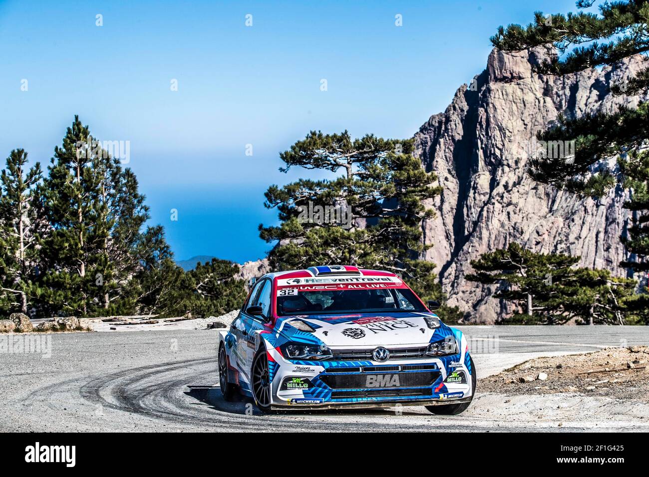 32 CAMILLI ERIC (FRA), BURESI FRANCOIS‐XAVIER (FRA), VOLKSWAGEN POLO GTI,  action during the 2019 WRC World Rally Car Championship, Tour de Corse rally  from march 28 to 31 at Bastia, France -