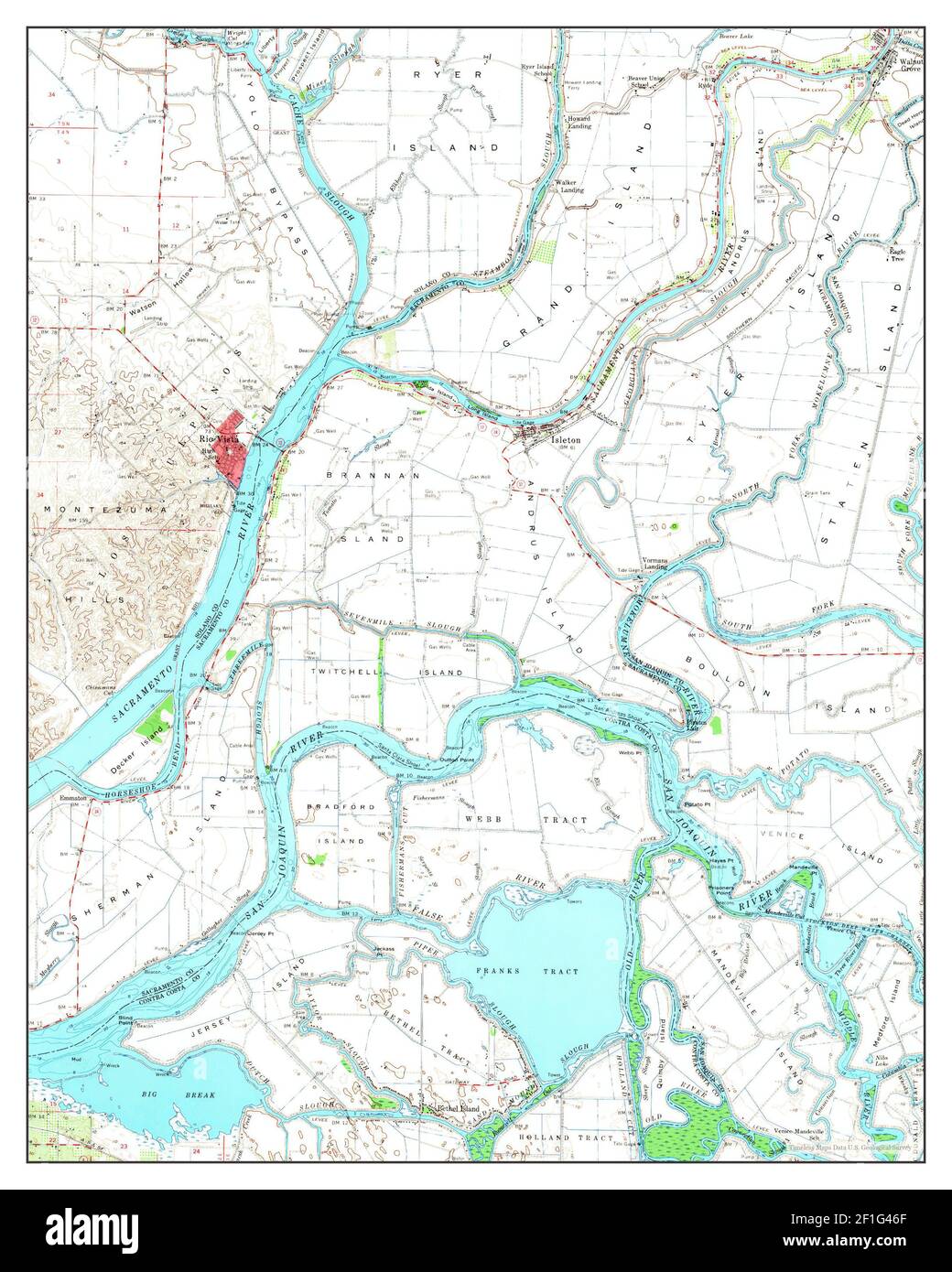 Rio Vista, California, map 1952, 162500, United States of America by