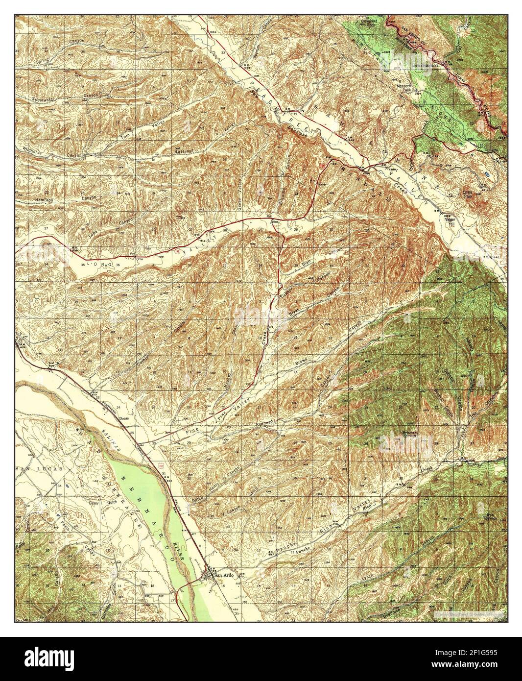 San Ardo, California, map 1943, 162500, United States of America by Timeless Maps, data U.S