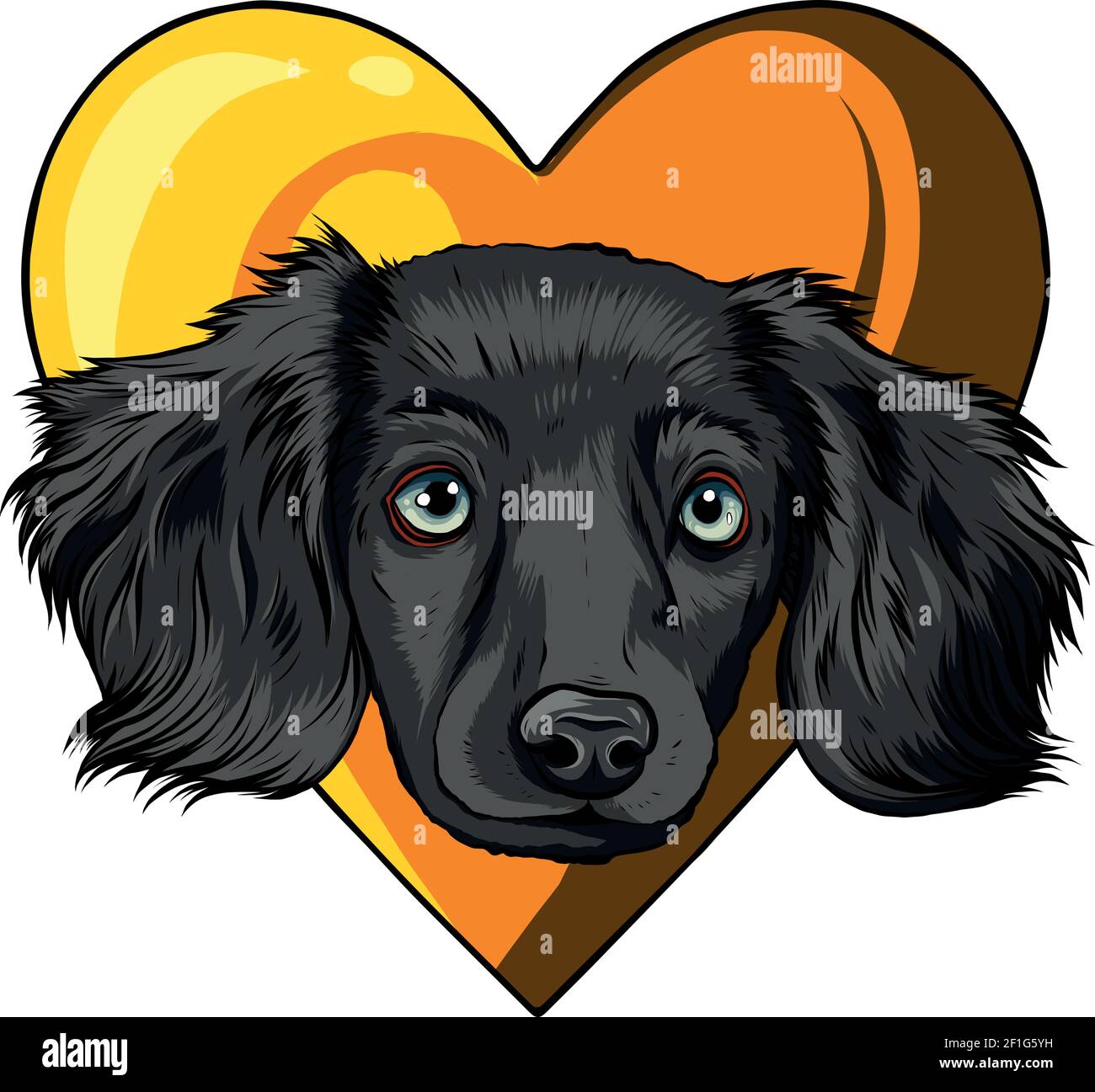 puppy head dog in heart vector illustration Stock Vector Image & Art ...