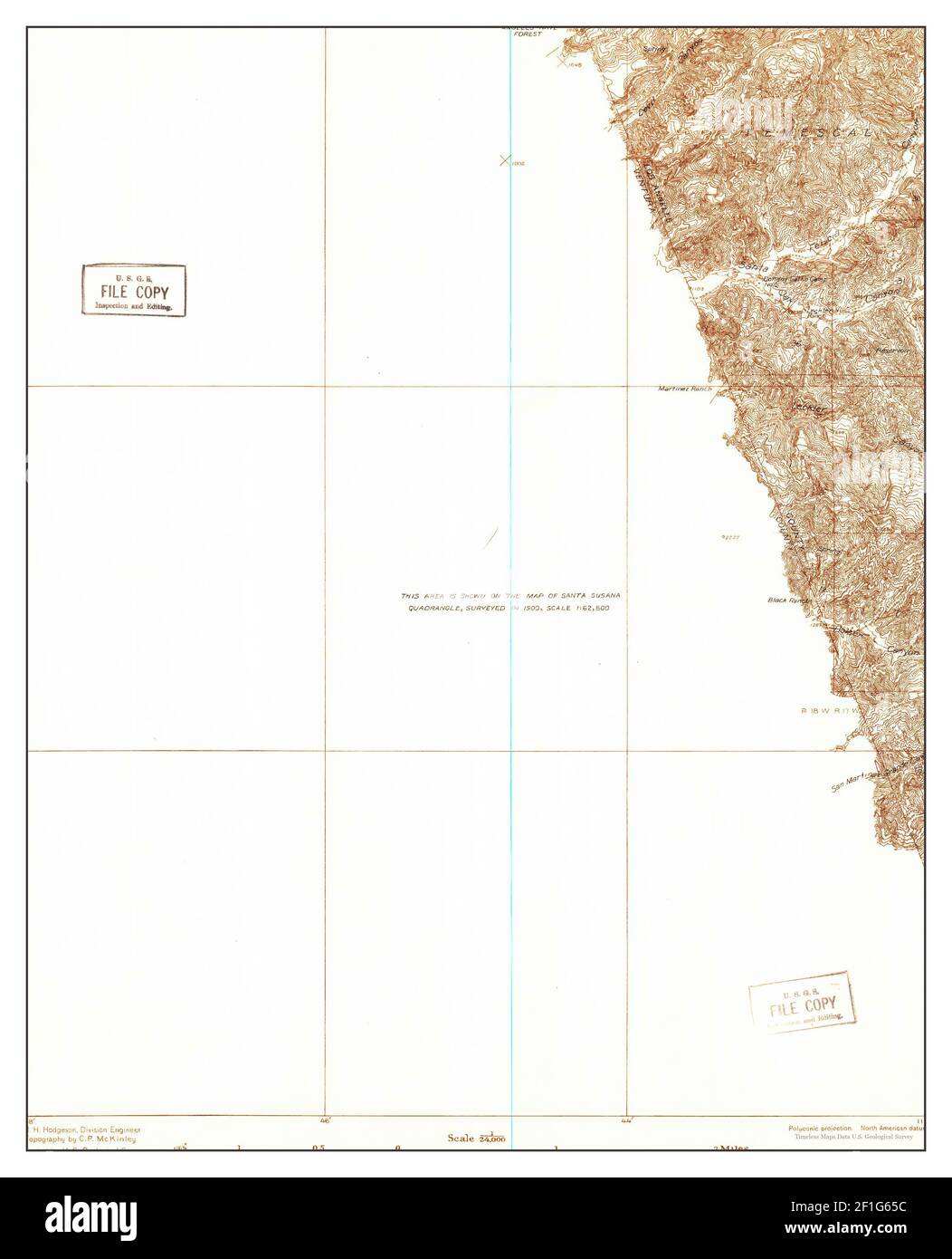 Santa Felicia Canyon, California, map 1931, 1:24000, United States of America by Timeless Maps, data U.S. Geological Survey Stock Photo