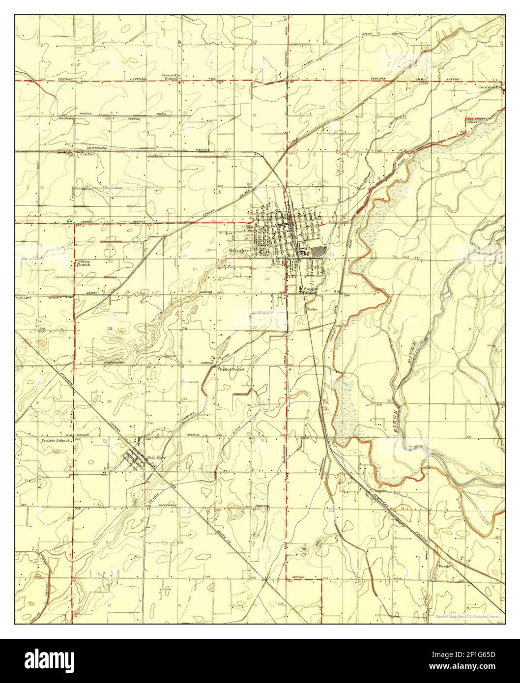 Sanger, California, map 1923, 131680, United States of America by