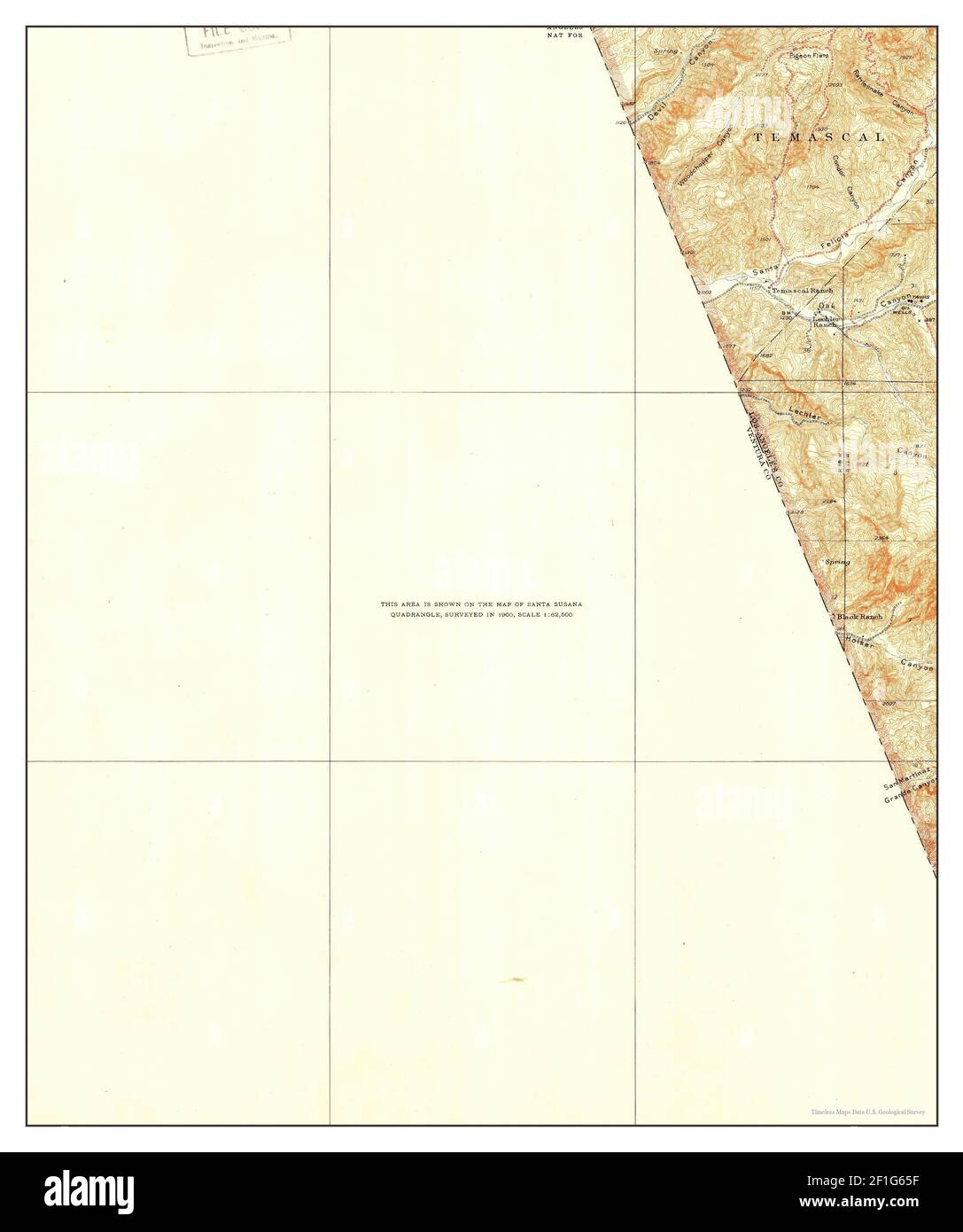Santa Felicia Canyon, California, map 1935, 1:24000, United States of America by Timeless Maps, data U.S. Geological Survey Stock Photo
