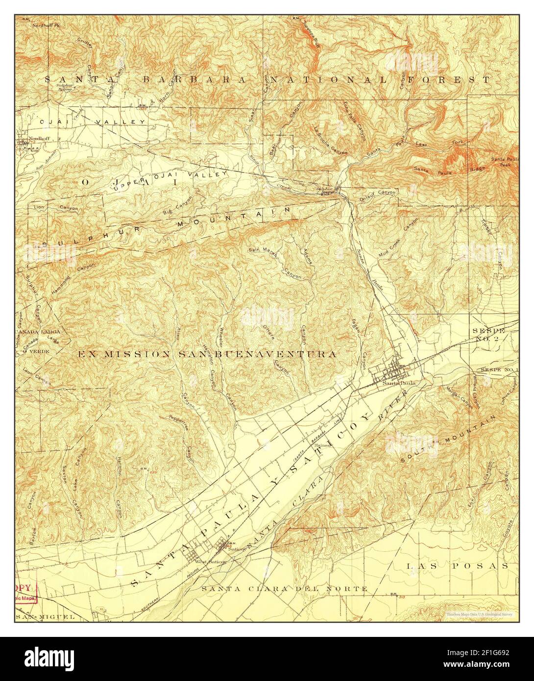 Santa Paula, California, map 1903, 162500, United States of America by Timeless Maps, data U.S