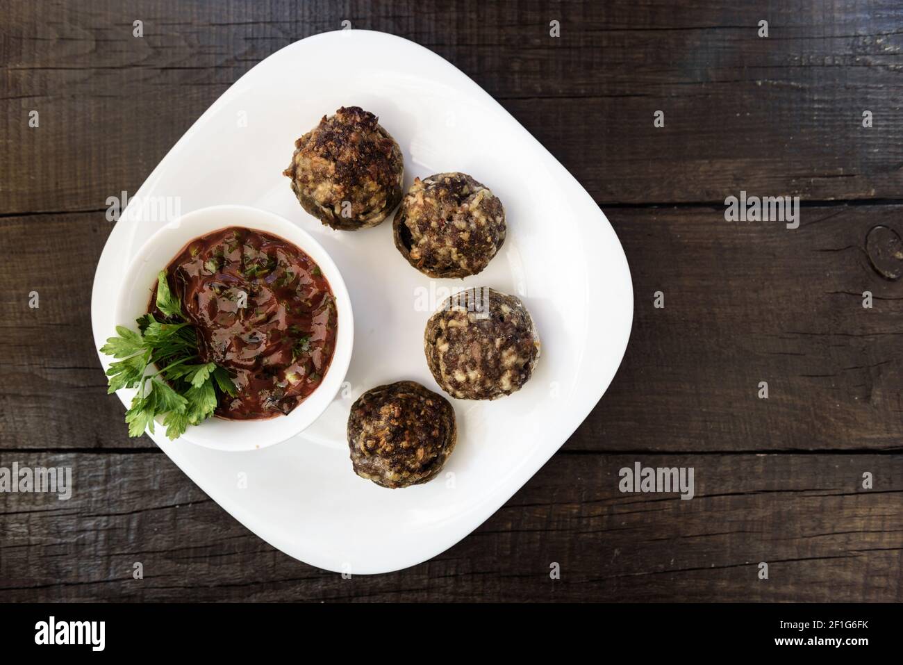 Mushrooms with meat Stock Photo - Alamy