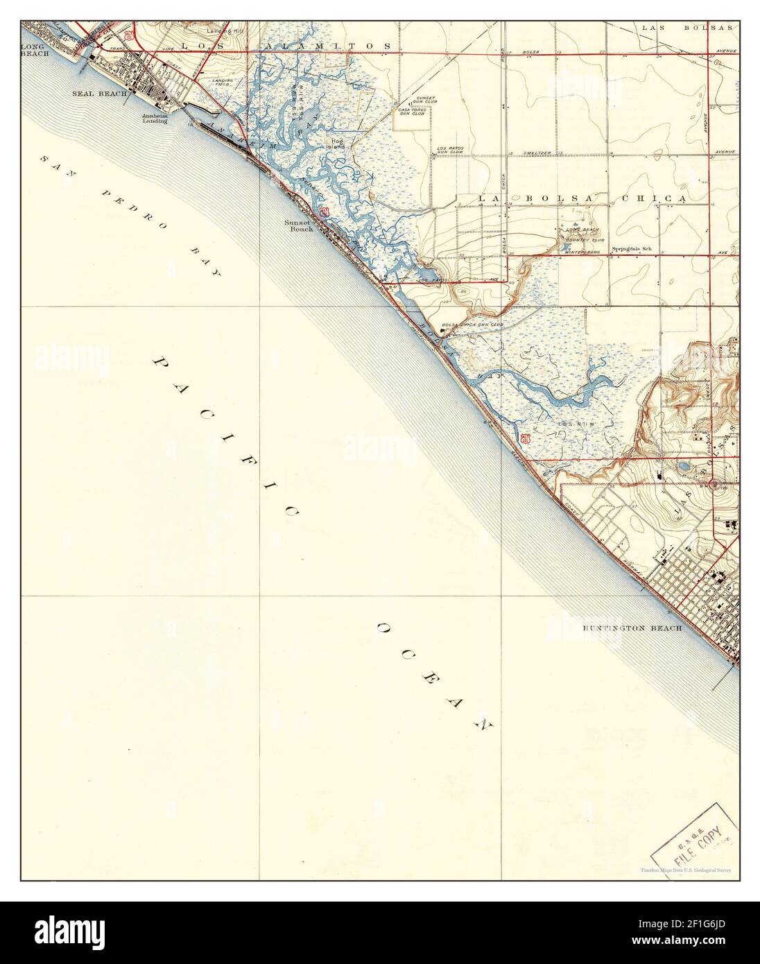 Seal Beach, California, map 1935, 131680, United States of America by