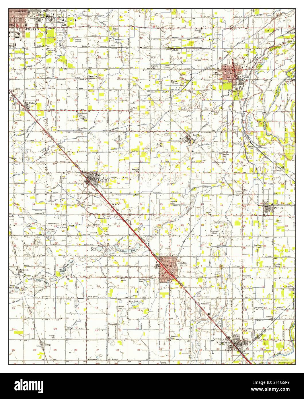 Selma, California, map 1946, 162500, United States of America by