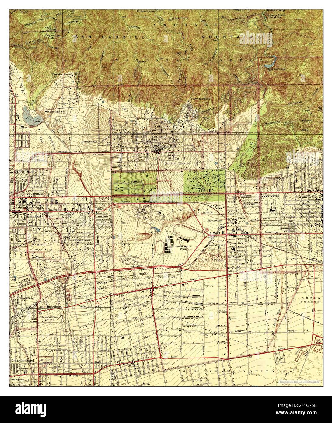 Sierra Madre, California, map 1941, 124000, United States of America