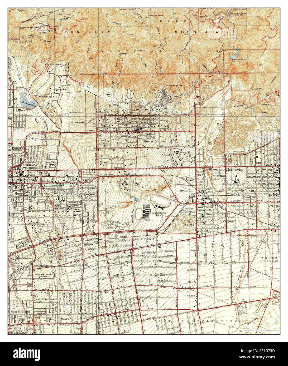 Sierra Madre, California, map 1941, 124000, United States of America