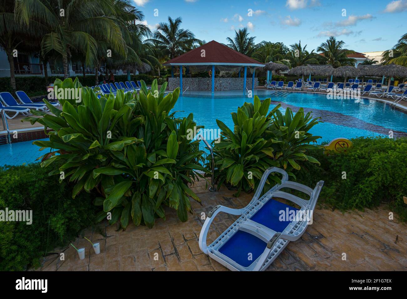 Cayo Santa Clara, Cuba, February 2016 - A beautiful circular pool at a hotel resort of the island Stock Photo