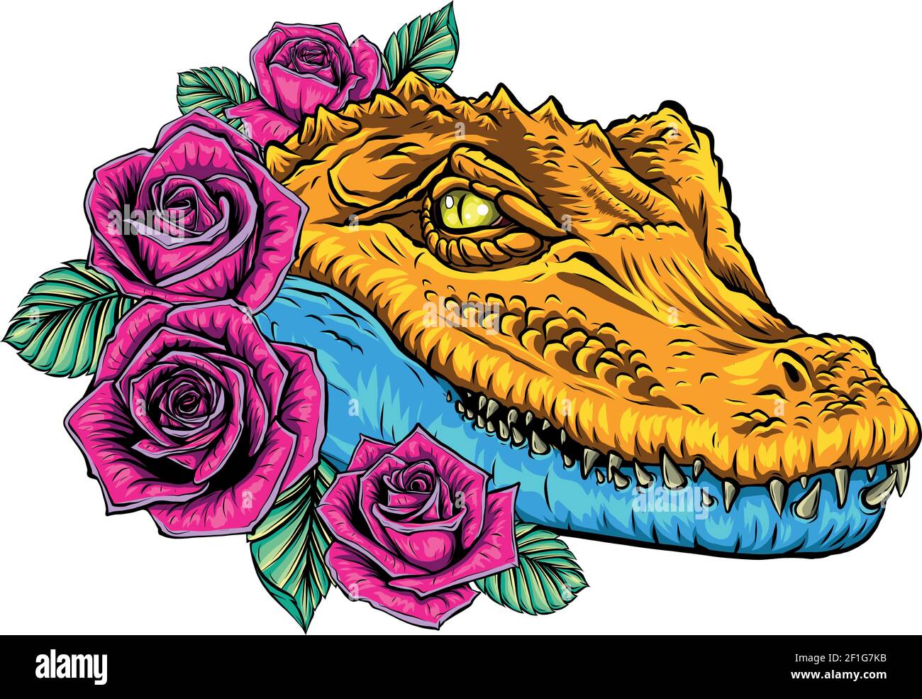 Crocodile alligator cartoon character head hires stock photography and