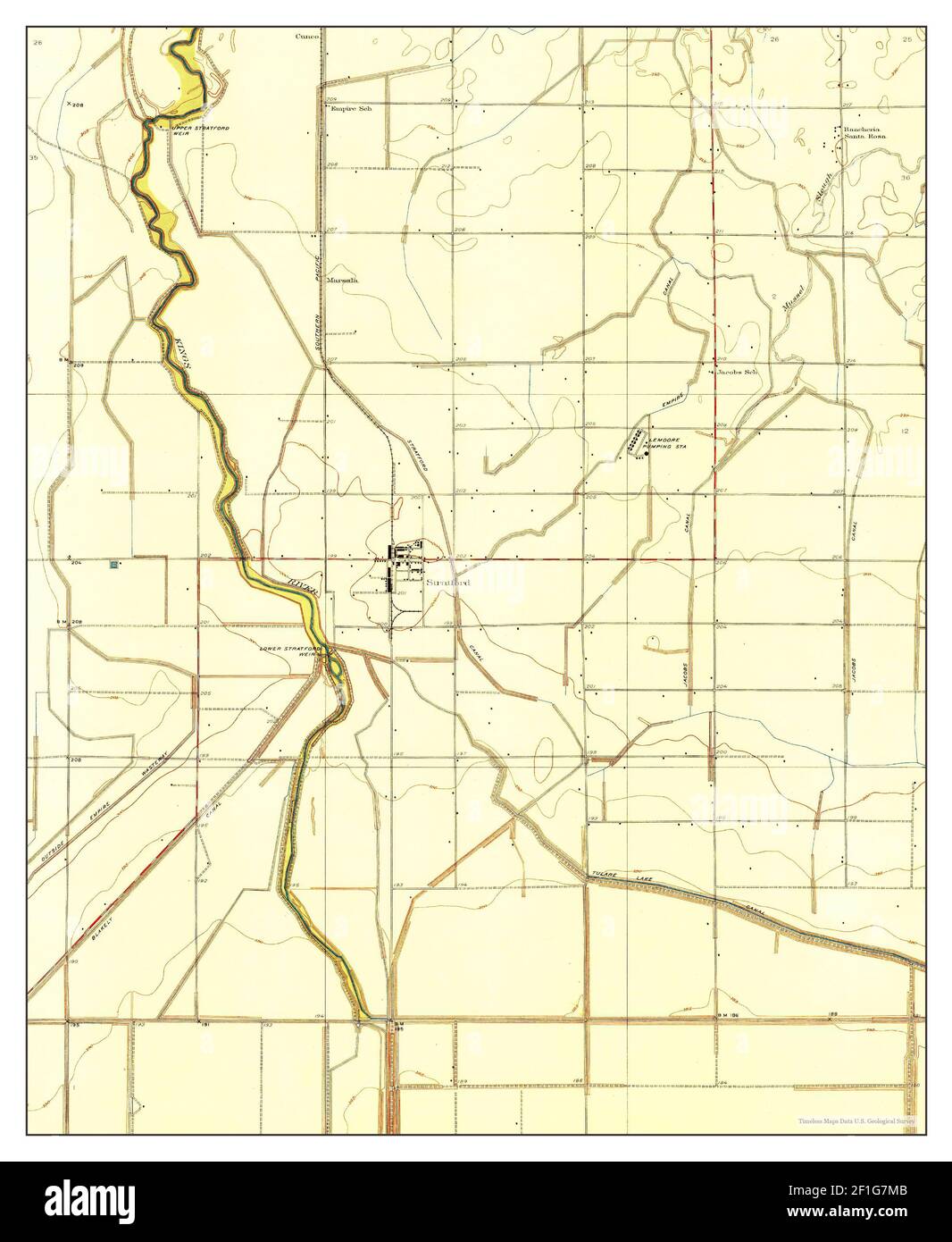Stratford, California, map 1929, 131680, United States of America by
