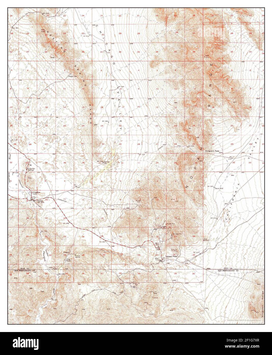 Tecopa, California, map 1950, 162500, United States of America by