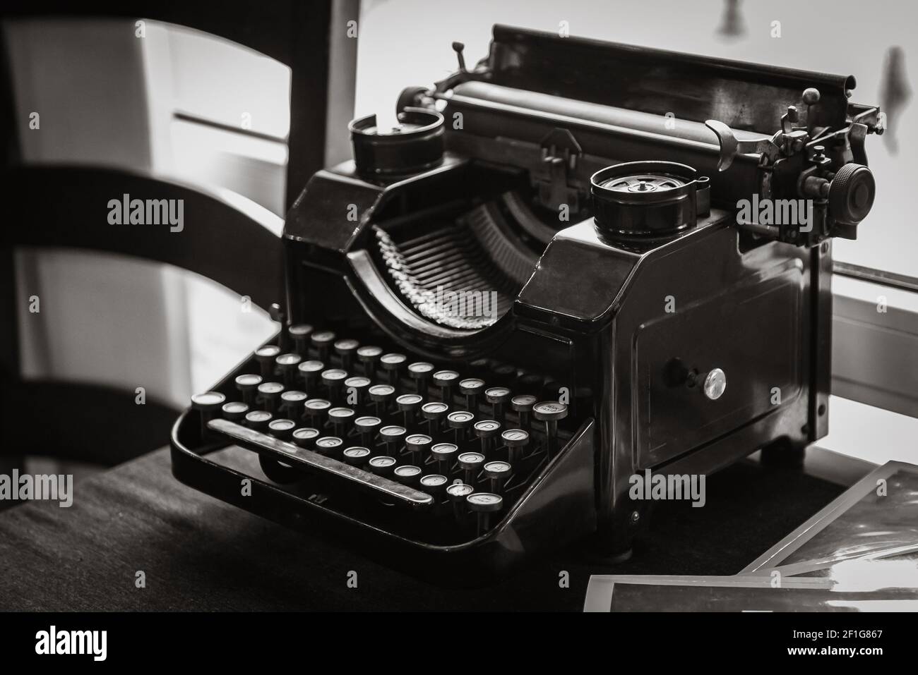 Antique manual typewriter on the table Stock Photo Alamy