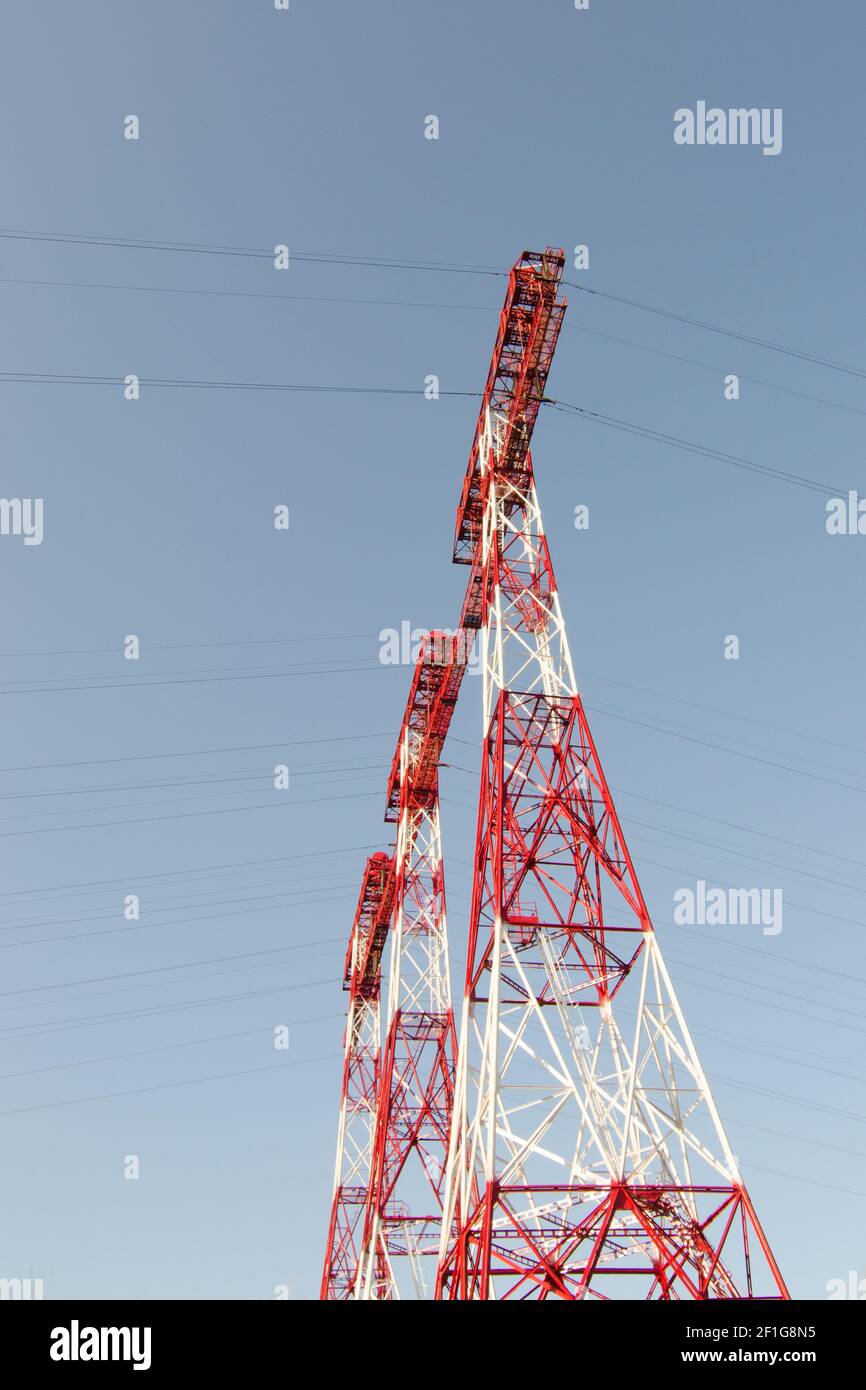 High voltage power line Stock Photo Alamy