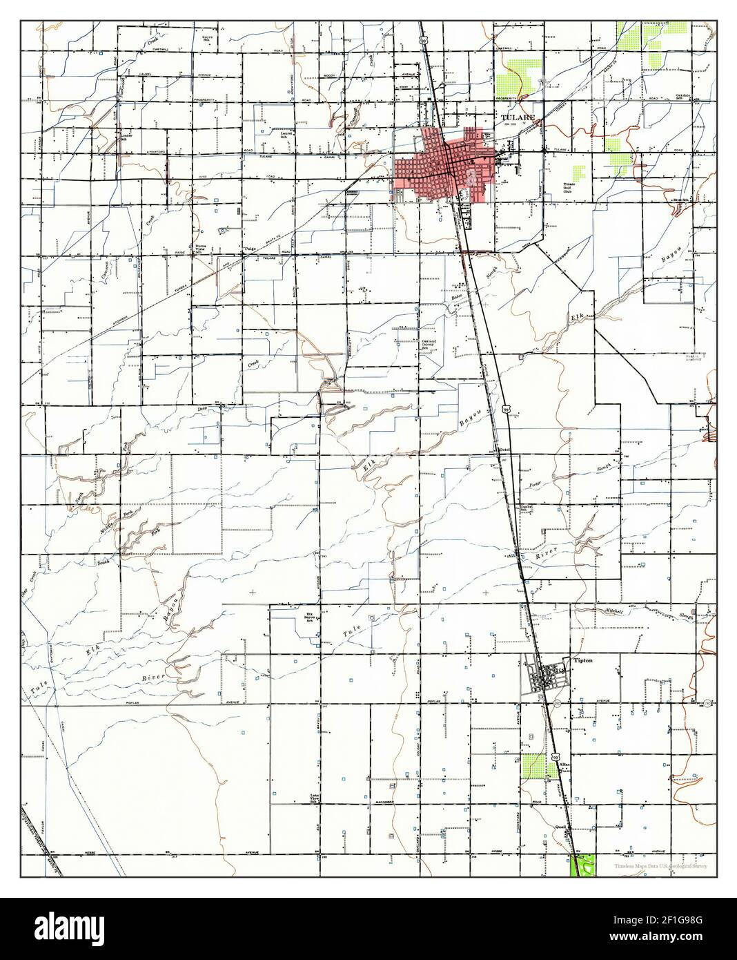 Tulare, California, map 1942, 162500, United States of America by