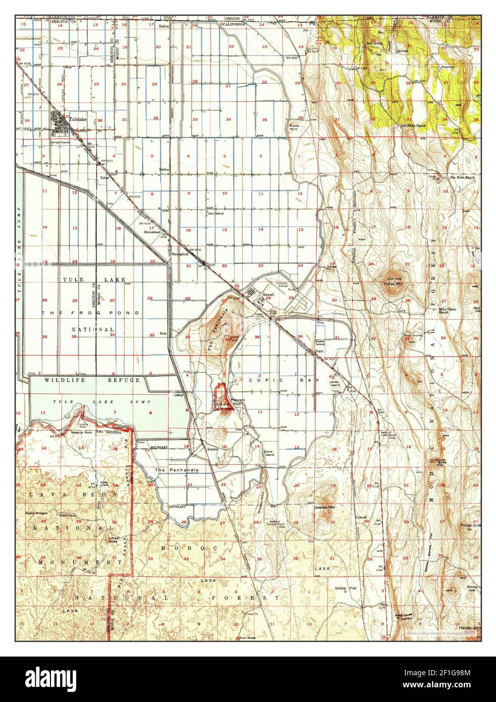 Tulelake, California, map 1951, 162500, United States of America by