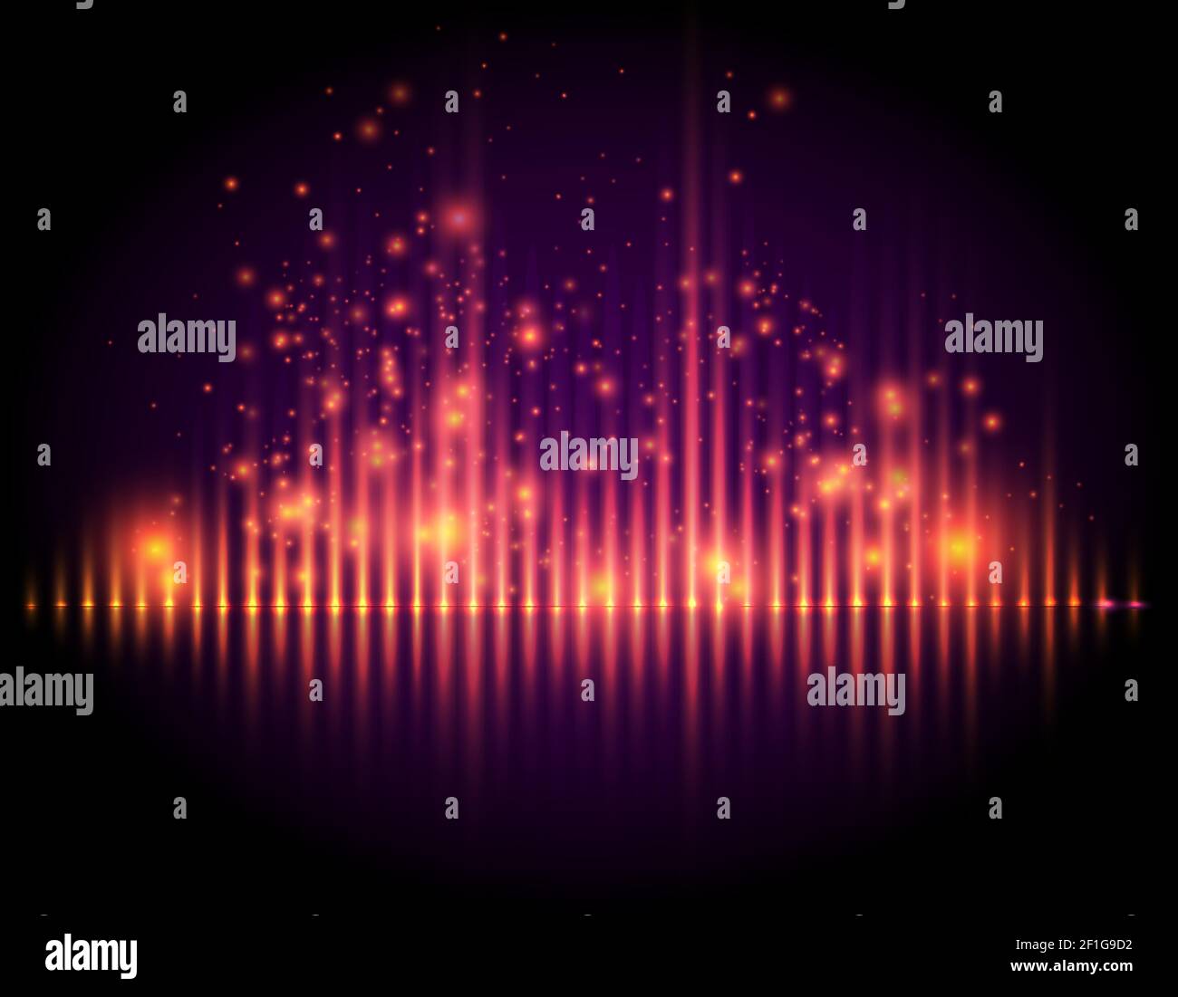 Lighting style equalizer with flare and spark, abstract technology vector background Stock Vector