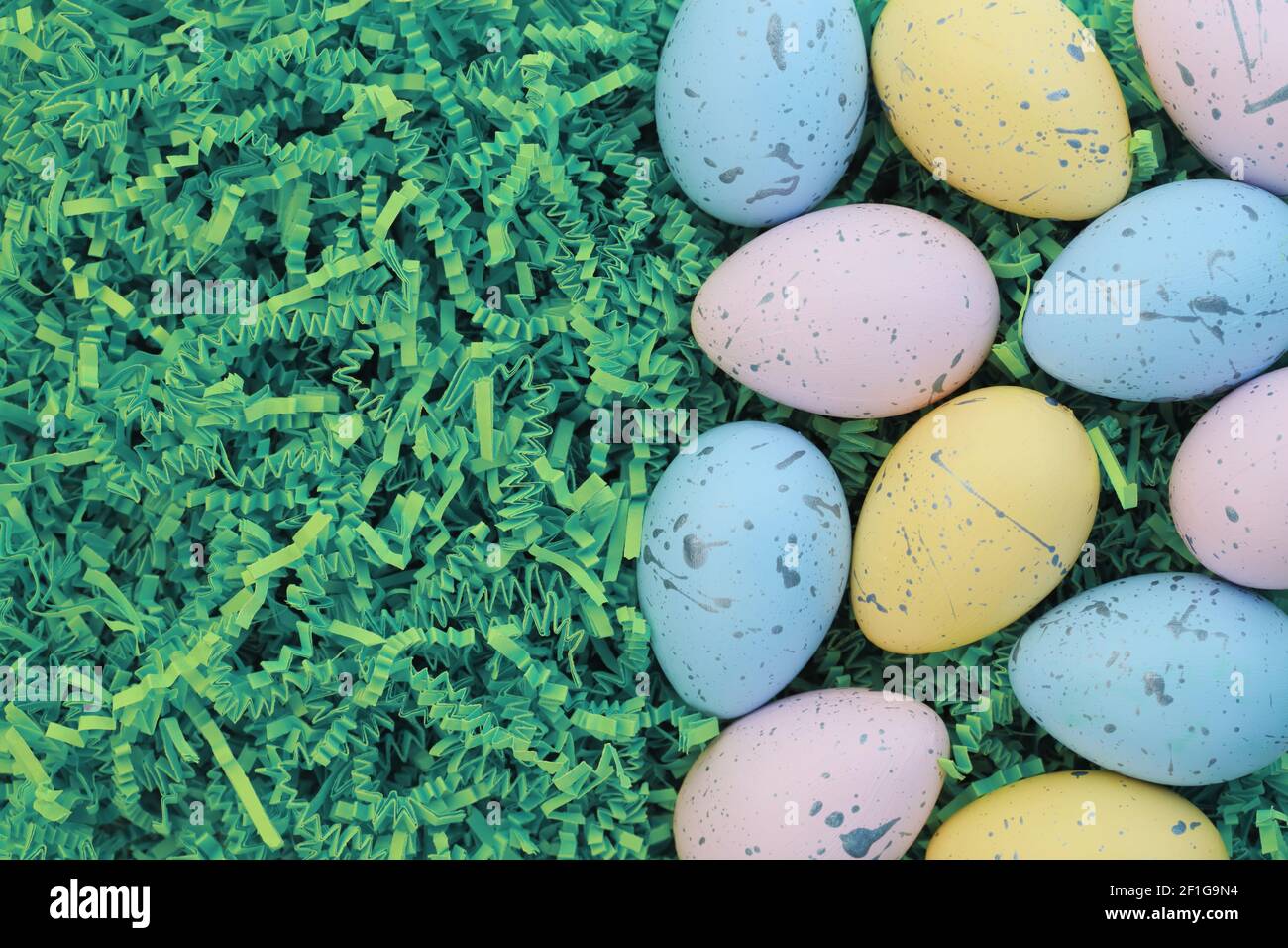 Collection of colorful Easter eggs background Stock Photo
