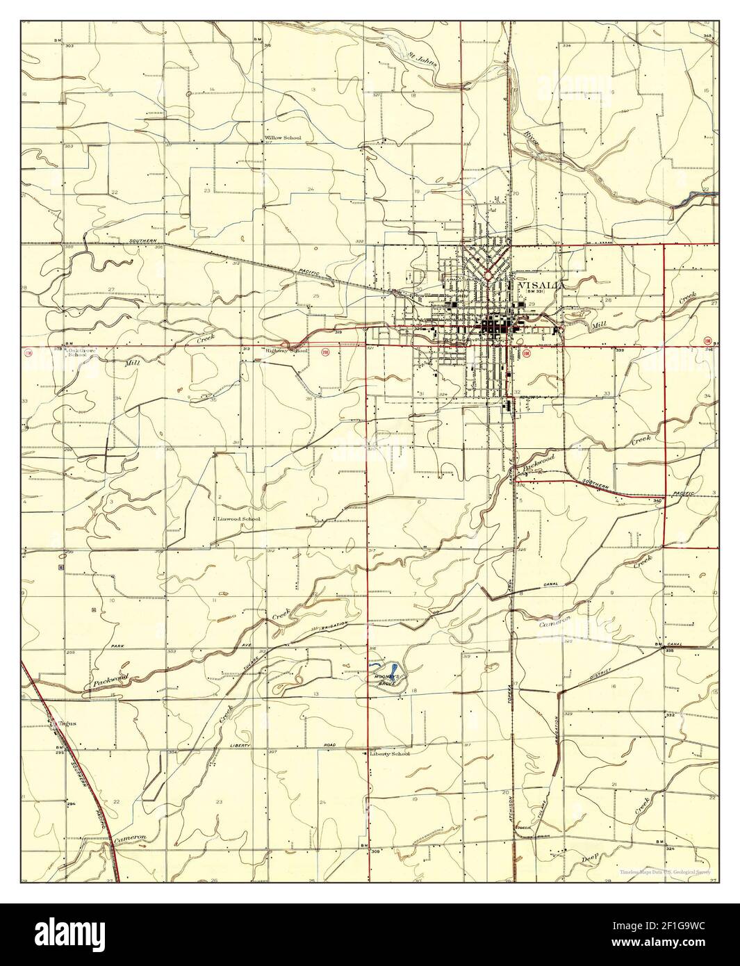 Visalia, California, map 1927, 131680, United States of America by Timeless Maps, data U.S