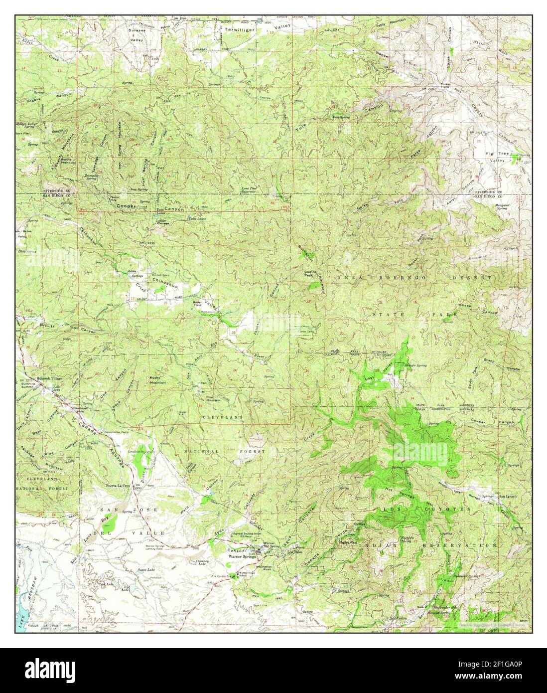 Warner Springs, California, map 1960, 162500, United States of America by Timeless Maps, data U