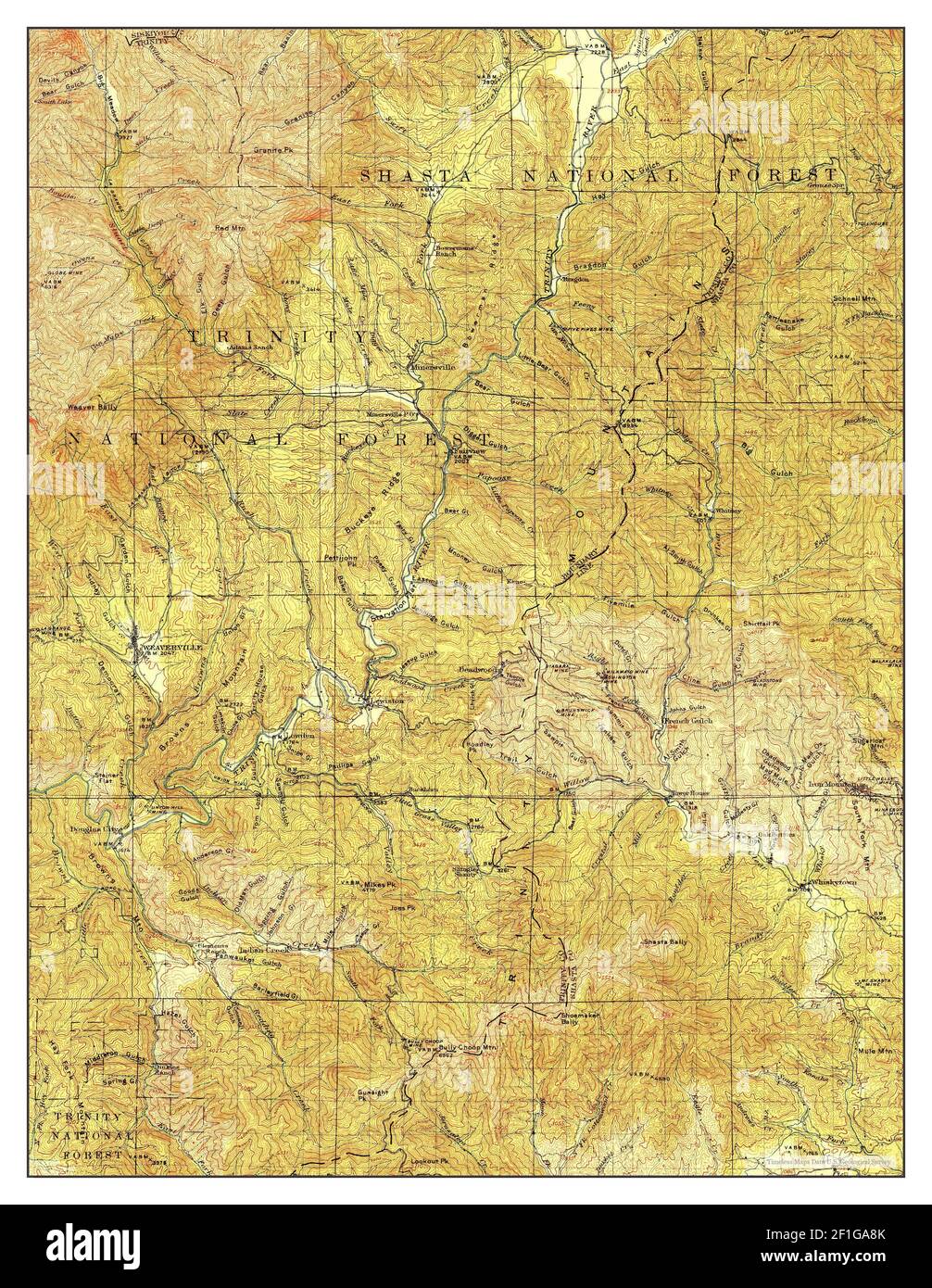 Weaverville, California, map 1913, 1125000, United States of America