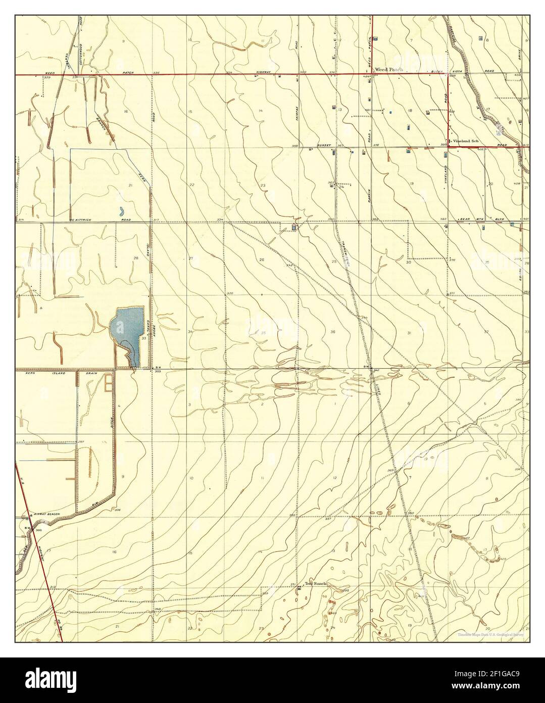 Weed Patch, California, map 1933, 131680, United States of America by