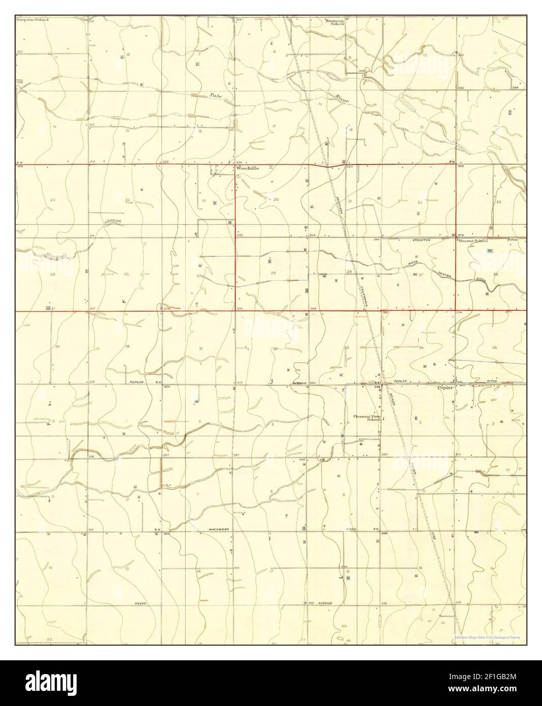 Woodville, California, map 1928, 131680, United States of America by