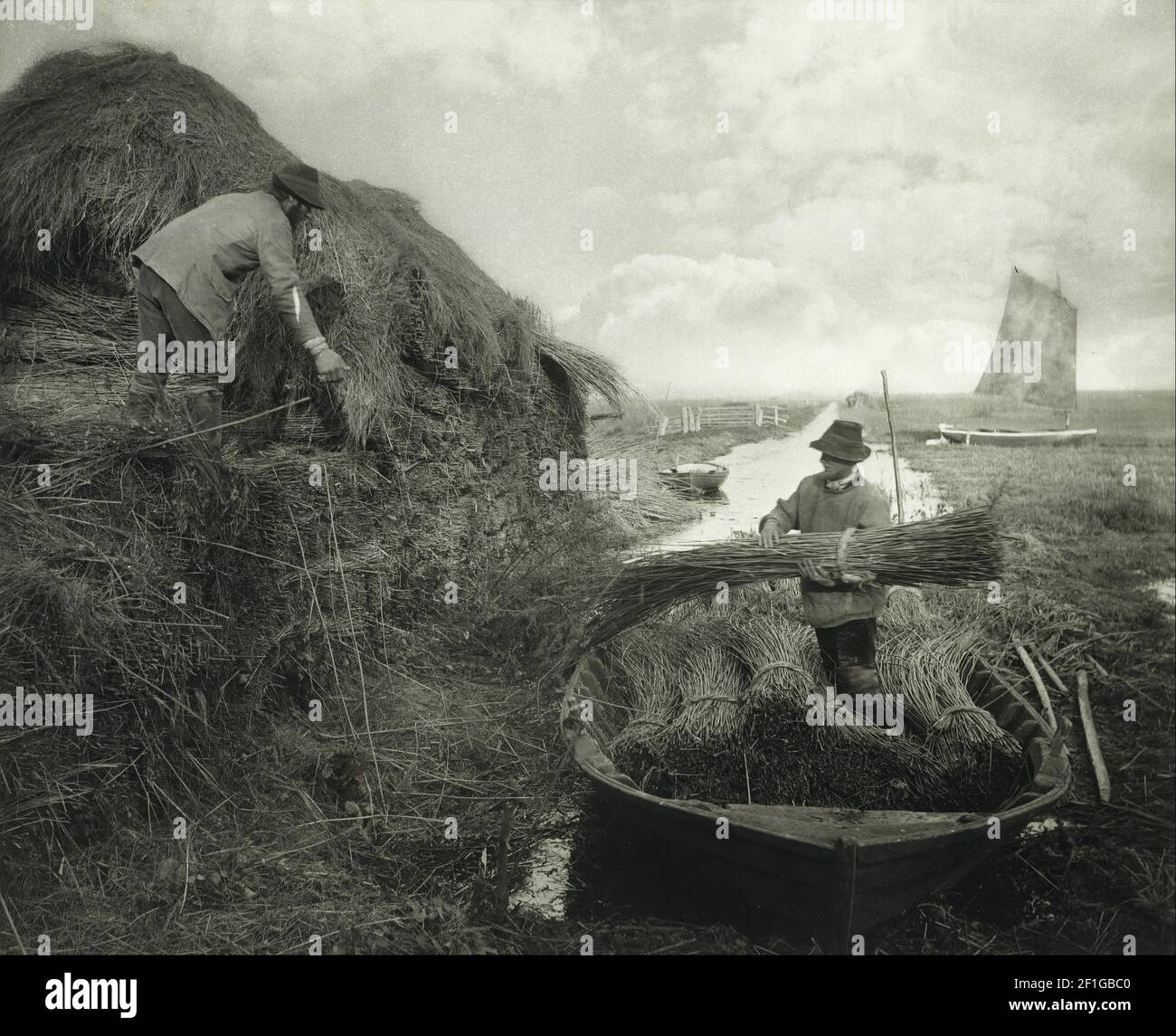 Peter Henry Emerson - Ricking the Reed Stock Photo