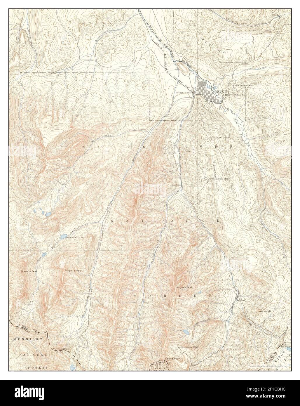 Aspen Colorado map 1893 1 62500 - Aspen Colorado Map 1893 162500 United States Of America By Timeless Maps Data Us Geological Survey 2F1GBHC 