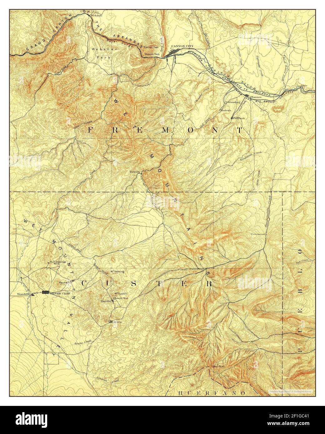 Canyon City, Colorado, map 1892, 1125000, United States of America by