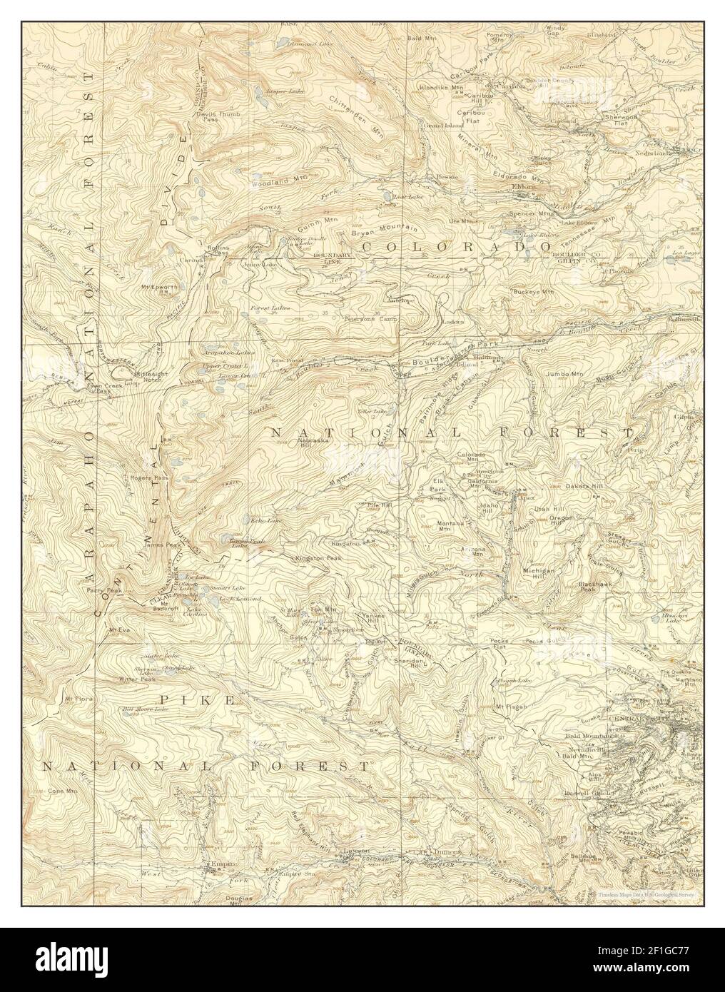 Central City, Colorado, map 1912, 1:62500, United States of America by